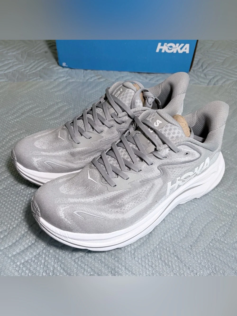 Hoka Light Gray & White Men's Running Sneakers